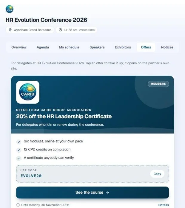 An offer on a delegate’s phone