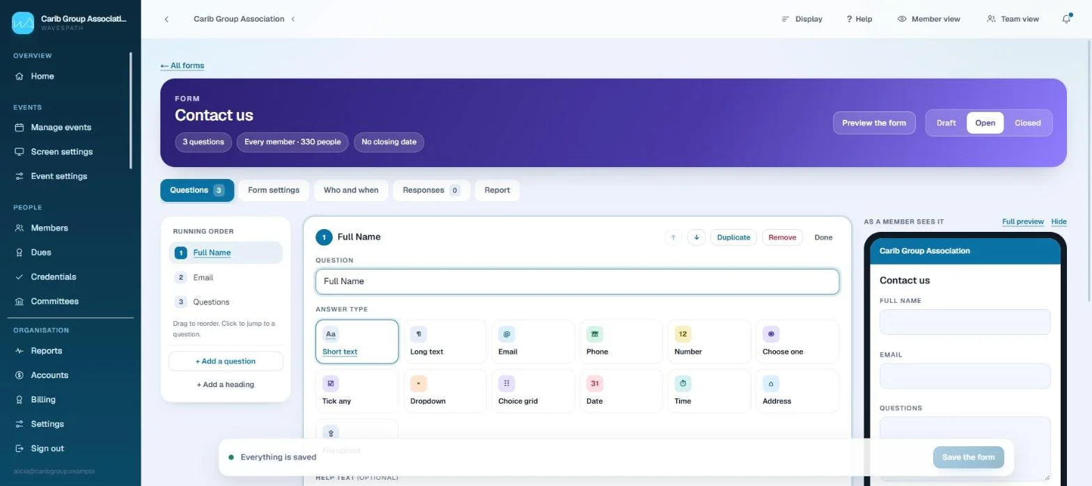 The form builder